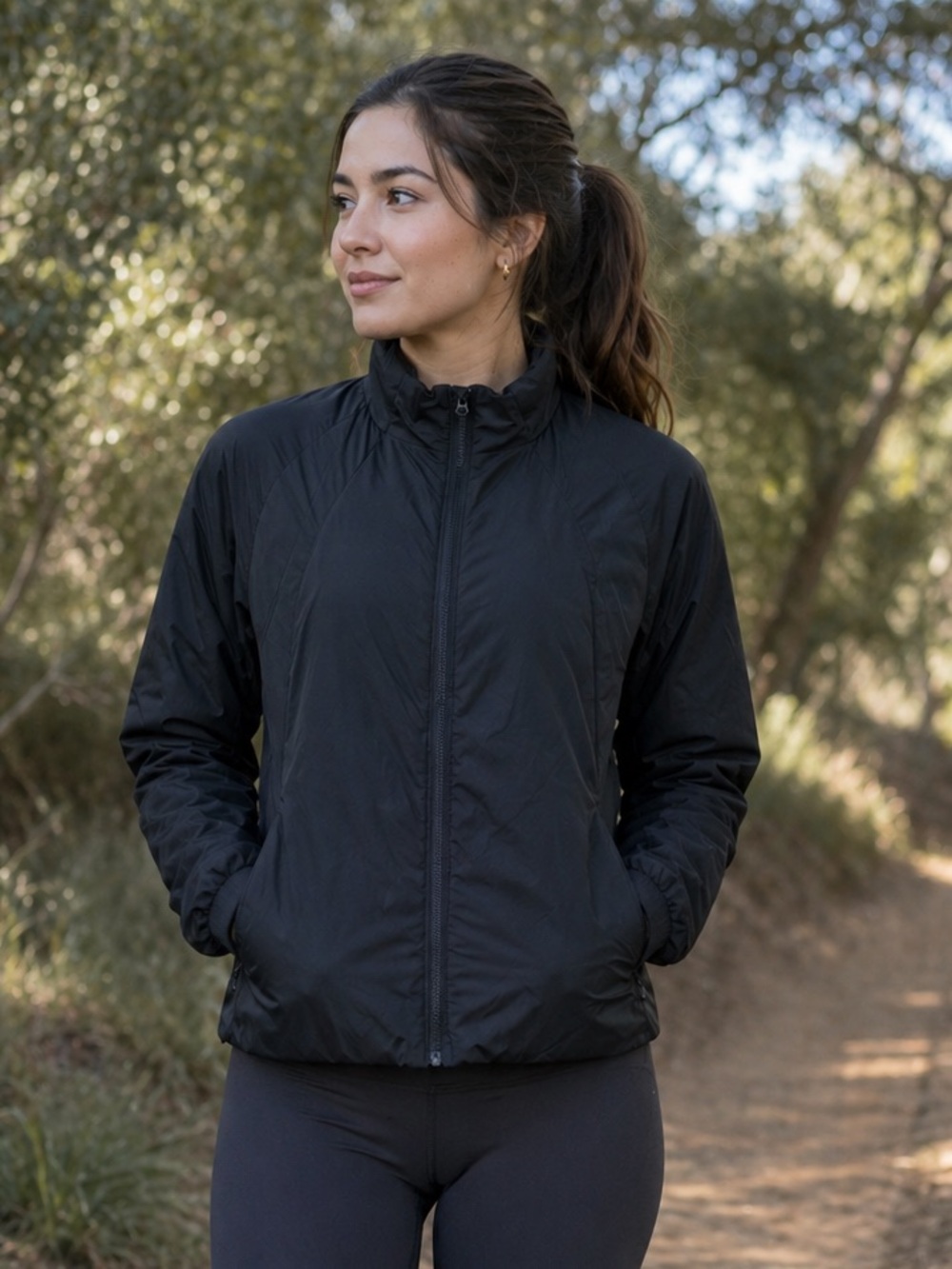 Mono B Women's Black Packable Light weight Puffer Jacket